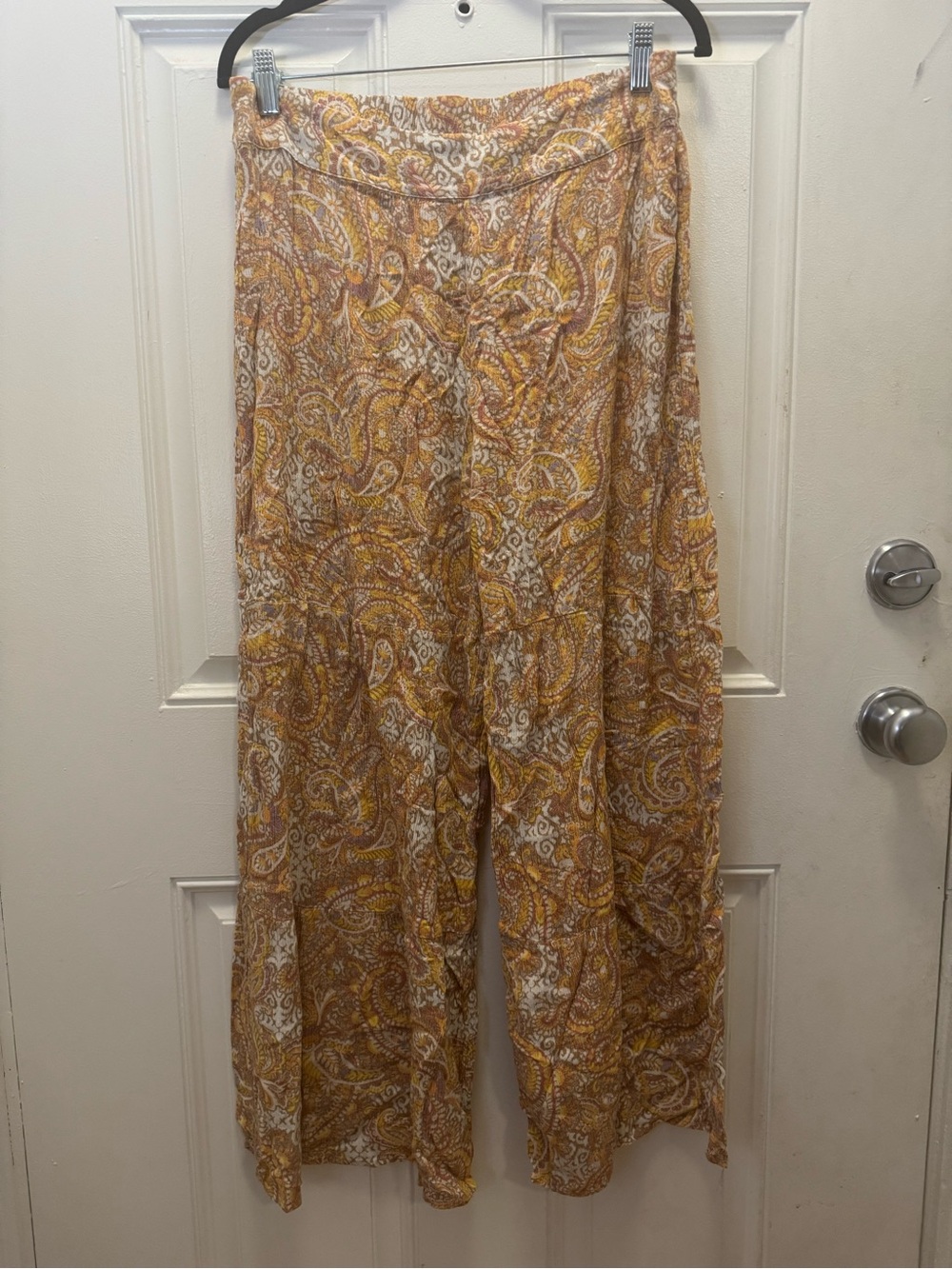Jessica Simpson Mustard Paisley Wide Leg Palazzo Pants 0499